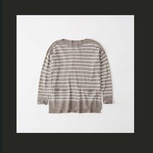 Abercrombie Boatneck Striped Sweater With Pockets